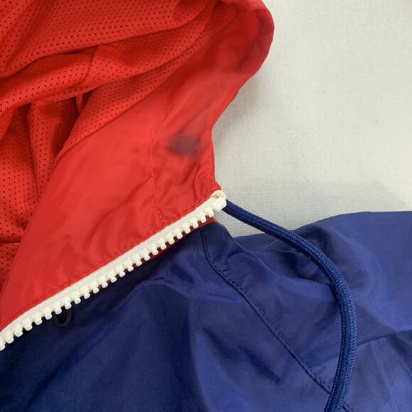 Nike Sportswear Hooded Windrunner Track Jacket Streetwear Red Blue Mens Medium - Picture 5 of 10